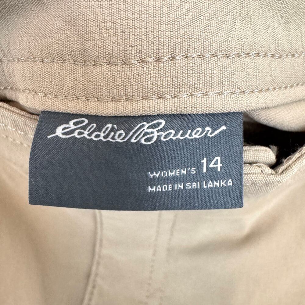 Eddie Bauer Womens Rolled Hem Bermuda Shorts Size 14 UPF 50 Active Summer Tan - Picture 2 of 7